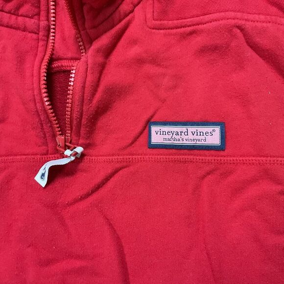 Vineyard Vines Shep Shirt Size Small 1/4 Zip Pullover Sweater Red Shep & Ian - Picture 2 of 11